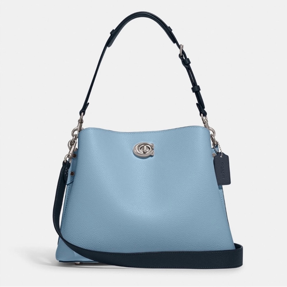 Coach Willow Shoulder Bag Colorblock Blue